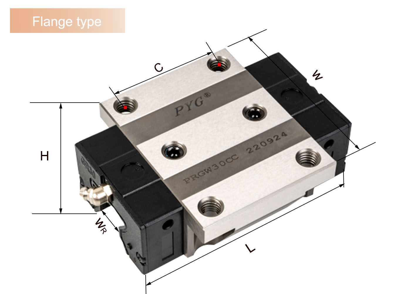 PRGW30CC linear guide specification